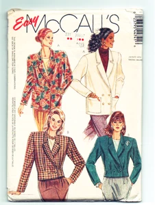 VINTAGE MCCALL'S PATTERN UNLINED JACKET WITH COLLAR, SHOULDER PADS SZ 6/8 - Picture 1 of 2