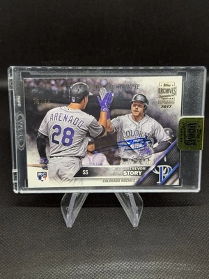 2017 Topps Archives #US150 Trevor Story /99 2016 RC Rookie Auto Red Sox Card - Image 1 of 2
