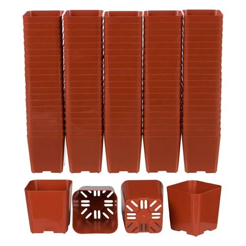 500 Pack of 2 Inch Plastic Flower Pots for Starting Seedlings or Succulents