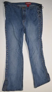Zana Di Denim Jeans Laces Flare Size 18 Womens Vintage 36x32 - Picture 1 of 7