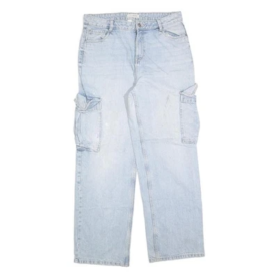 Pantalones de mezclilla para mujer PIMKIE azul relajado recto claro W34 L32 estilo cargo cremallera Foto 1 de 4