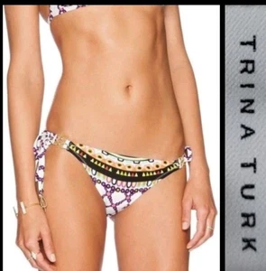 Trina Turk Kon Tiki Tie Side Swim Bottom SIZE 12 - Picture 1 of 15