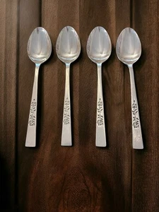 Oxford Hall OXH3 Stainless 4 Teaspoons Rose Burnished Japan Flatware EUC - Picture 1 of 5