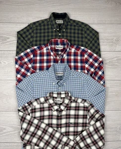 4er Pack Barbour Tailored Kariert Kariert Flanell Knopf Hemd Herren M Größe - Bild 1 von 24