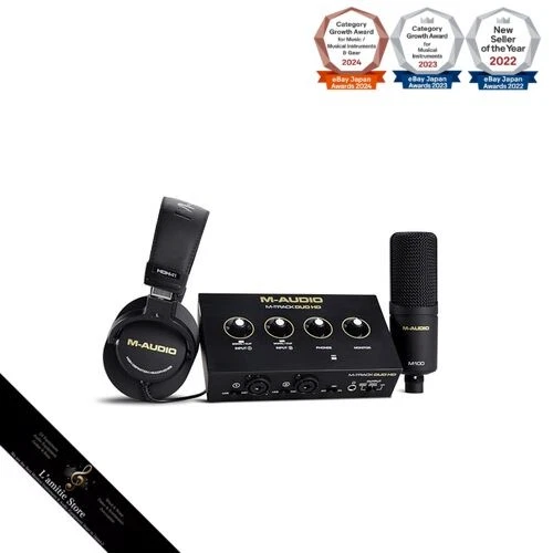 M-AUDIO M-Track Duo HD Audio Interface M100 Condenser Microphone HDH41 Studio - Image 1 of 4