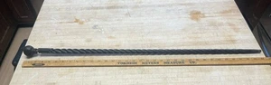 Rare ANTIQUE STACKED LEATHER RING WALKING STICK / CANE ( Spiraling Twist) - Picture 1 of 11
