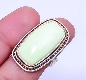 Lemon Chrysoprase - Australia 925 Sterling Silver Handmade Ring S.7 R_9241_77_4 - Picture 1 of 3