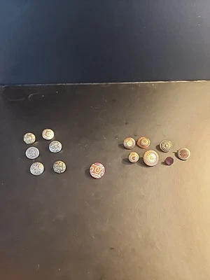 14 Vintage Intricate Shank Button. Miscellaneous Sizes,colors, Shapes.  - Image 1 of 4