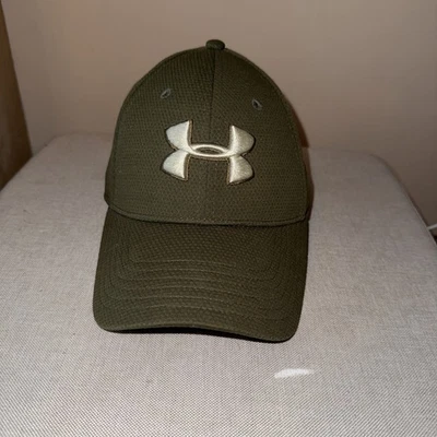 Under Armour Hat UA Cap Men's M/L Khaki Green Classic Fit Stretch Golf Gym - Image 1 of 4