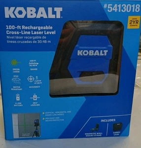 Kobalt 100ft Rechargeable Cross Line Laser Level 5413018 - Picture 1 of 3