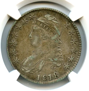 1818 Capped Bust Half Dollar, NGC XF40 - Picture 1 of 3
