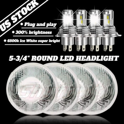 Faróis de LED redondos 4 peças DOT 5,75" 5-3/4" para captador Datsun 620 1972-1974// - Imagem 1 de 4