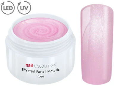 UV LED Farb Gel Pastell METALLIC ROSE Effekt French Color Nail Art Design Rosa - Bild 1 von 3