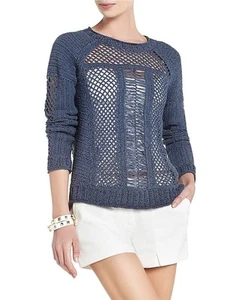 NUEVO SUÉTER BCBGMAXAZRIA LYNX PUNTO ABIERTO GANCHILLO SUÉTER IWV1P136/B153 TALLA M - Imagen 1 de 1