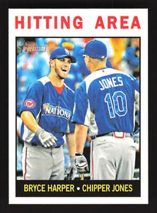 2013 Topps Heritage #162 Hitting Area (Bryce Harper / Chipper Jones) - Picture 1 of 2