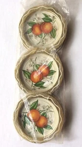 Sottobicchieri vintage in metallo latta MELE - Set di 6 - NUOVI bordo tono oro - Foto 1 di 4