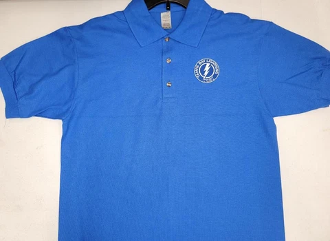 0909 Mens NHL Team Apparel TAMPA BAY LIGHTNING Polo Golf Jersey Shirt BLUE New Cover
