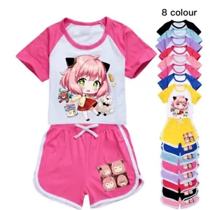 Spy x Family Anya Forger Kids Clothes Summer T shirt Pants Set Tops Suit toddler