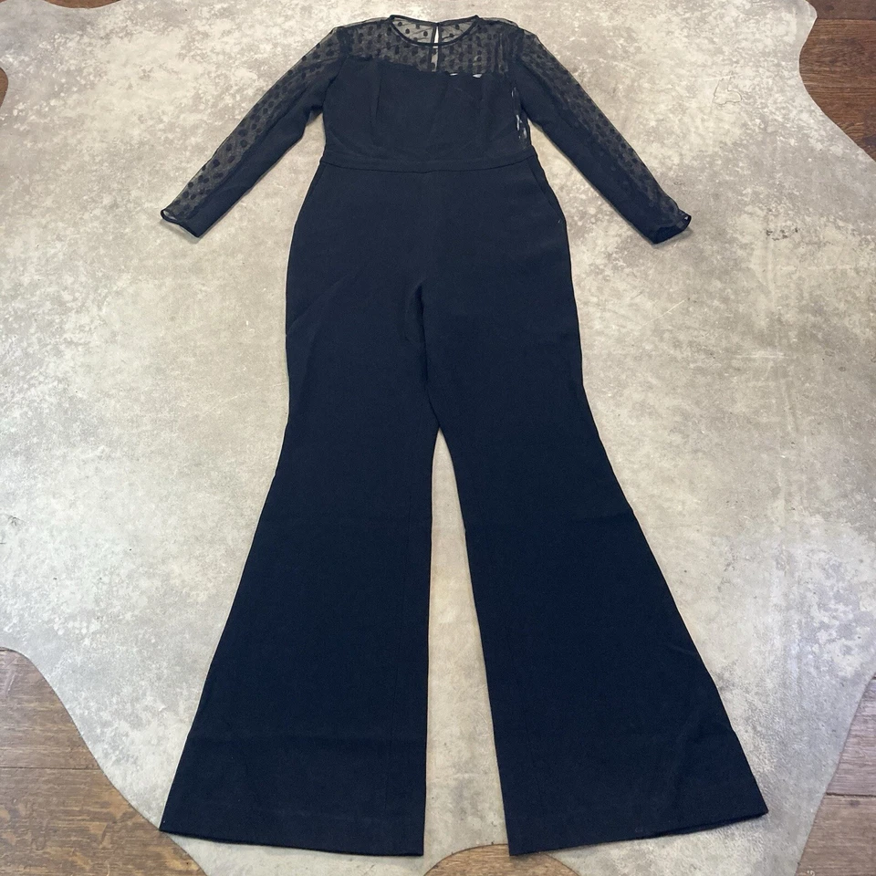 Mono ámbar Rachel Zoe para mujer 12 negro malla transparente escote y mangas Foto 1 de 4