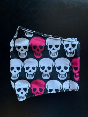 Washable Reusable Pocket Filter Handmade Betsey Skulls Face Mask Black - Image 1 of 3