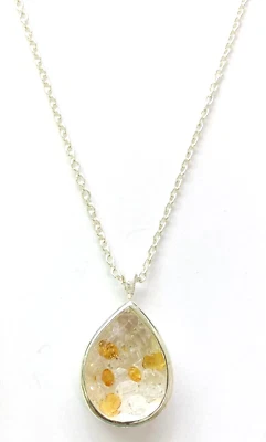 Collar flotante de cuarzo HSN Herkimer Mines de plata esterlina citrino y "diamante" Foto 1 de 4