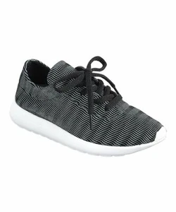 Forever Link Women's Black Riancy Casual Comfort Sneakers Size 6 Textured Shoes - Picture 1 of 11