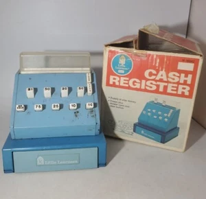 Vintage Sears Little Learner's Toy Cash Register w/ orig box 6.5"X6.5" - Picture 1 of 11