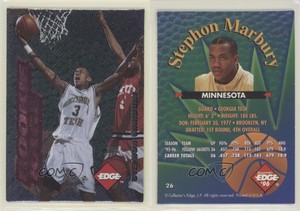 1996 Collector's Edge Rookie Rage Pink Stephon Marbury #26 Rookie RC