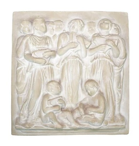 Classical Harp Sculptural Wall Relief Frieze 3D Art Picture Plaque Children Musi - Picture 1 of 5