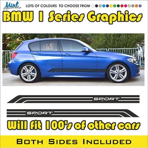 BMW 1 Series 2 3 Rayas Laterales Calcomanías Adhesivas M Sport 120 Gráficos GRATIS P&P 004 - Imagen 1 de 4