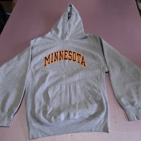 Minnesota Gophers Hoodie Adult Medium Gray Pullover Sweater Sweatshirt Cover