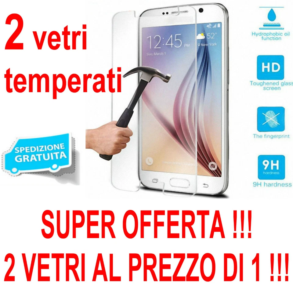 2 vetri PROTETTIVO VETRO SCHERMO TEMPRATO HUAWEI P9 VETRINO 9H PELLICOLA - Immagine 1 di 1