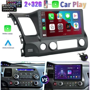 Radio de coche 10,1" CarPlay Android 12 WiFi GPS FM + cámara para Honda Civic 2006-2011 - Imagen 1 de 18