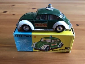 CORGI 492 VOLKSWAGEN BEETLE EUROPEAN POLICE CAR ORIGINAL AND BOXED - Picture 1 of 7