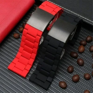 FOR DIESEL DZ7370 DZ7470 DZ4289 DZ7395 DZ7430 RUBBER STAINLESS STEEL WATCH BAND - Picture 1 of 11