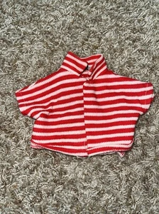 Vintage 1960's Chatty Cathy Striped Top Shirt Red & White, Mattel 8.75” x 5.75" - Picture 1 of 3
