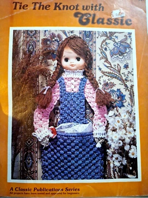 Macrame Tie The Knot Classic Publications IV Pattern VTG Booklet Easy Easter Bag - Image 1 of 4