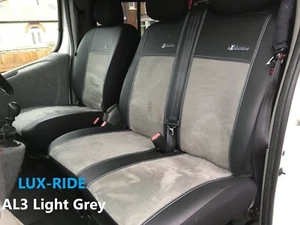 TAILORED SEAT COVERS For RENAULT TRAFIC 2006 - 2014 ART. LEATHER & ALICANTE - Picture 1 of 22