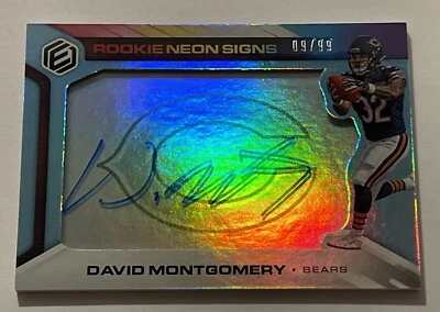David Montgomery 2019 Panini Elements #RNS-DM (RC) 09/99 Bears / Lions Auto  - Image 1 of 3