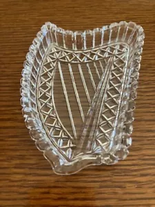 Vintage Crystal Irish Harp Shaped Pin/Trinket Dishes - Picture 1 of 2