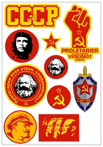 Kommunismus 10x Aufkleber Karte Che CCCP Marx Lenin Auto Motorrad PKW AK - Picture 1 of 5