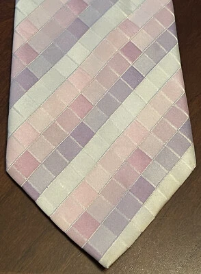 Alexander Julian Colours Pink Purple Hand Made 100% Silk Men’s Neck Tie - Image 1 of 4