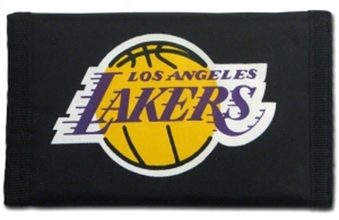Los Angeles Lakers Nylon Tri-Fold Wallet [NEW] NBA Trifold Vinyl Billfold ID Cover