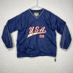 Vintage 90s Steve And Barry's Men's USA Pullover Windbreaker Jacket Blue Medium - Picture 1 of 6