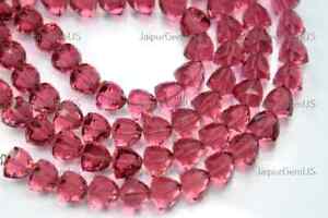 8 Inch Strand Finest, Ruby Light Pink Quartz Faceted Trillion Beads Size-8mm