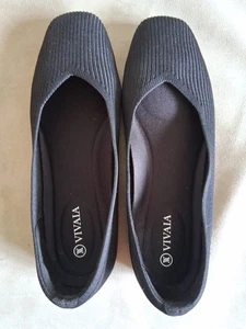Vivaia Margot 2.0 Square Toe V-Cut Knit Ballerinas EU Size 39 US 8.5 EUC - Bild 1 von 4