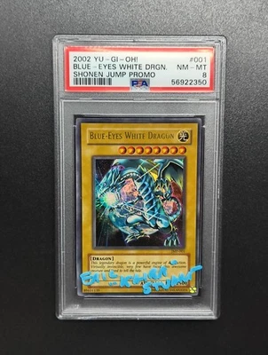 PSA 8 2002 Yugioh Blue-Eyes White Dragon JMP-001 Shonen Jump Promo Artist Signed - Image 1 of 2