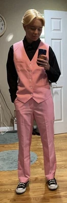 Pantalón y chaleco rosa para mujer Foto 1 de 4