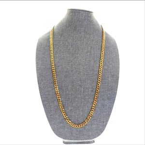 Vintage Monet Unisex Long Gold Tone Classic Curb Chain Link Necklace 35" - Picture 1 of 3