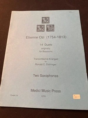 Etienne Ozi 14 Duets for Two Saxophones Medici Music Press Book - Image 1 of 3